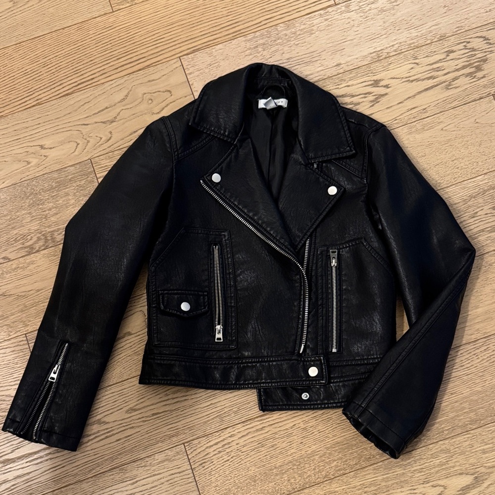 Topshop Women's Black Moto Leather Jacket